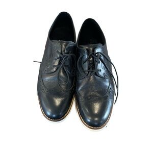 Cole Haan Black Leather Oxfords